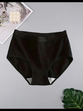 2X Plus Size Seamless High-Waist Black Briefs Panties Women's Underwear XXL NWT